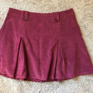Modcloth Perky Participant Corduroy Burgandy